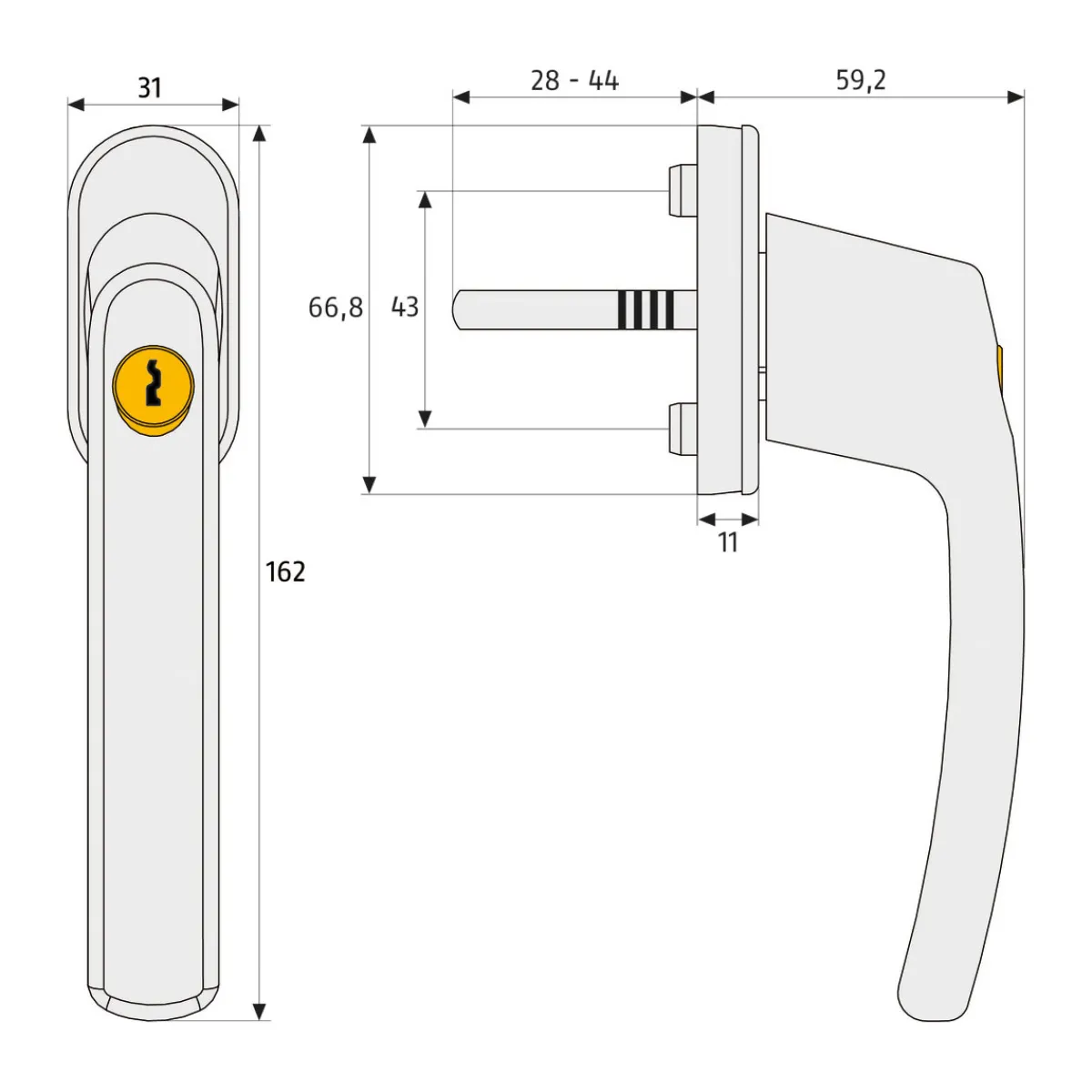Discount Abus Fenstergriff FG210S abschließbar