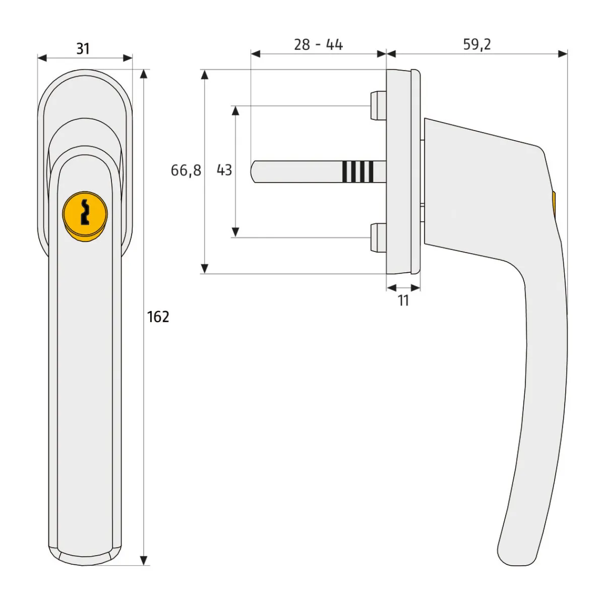 Best Abus Fenstergriff FG210S B/SB