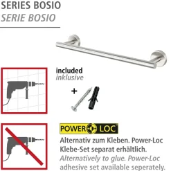 Sale Wenko Badetuchstange 40 cm , Bosio Edelst.matt