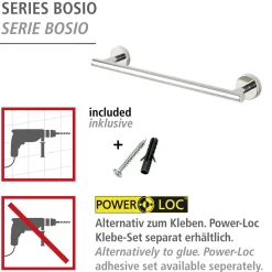 Discount Wenko Badetuchstange 40 cm , Bosio Shine Edel.