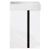 Outlet BADMOBIL Waschtischunterschrank LINUS 49 x 63 x 34,5 cm 2 Türen grifflos weiß mit schwarzer Dekorleiste