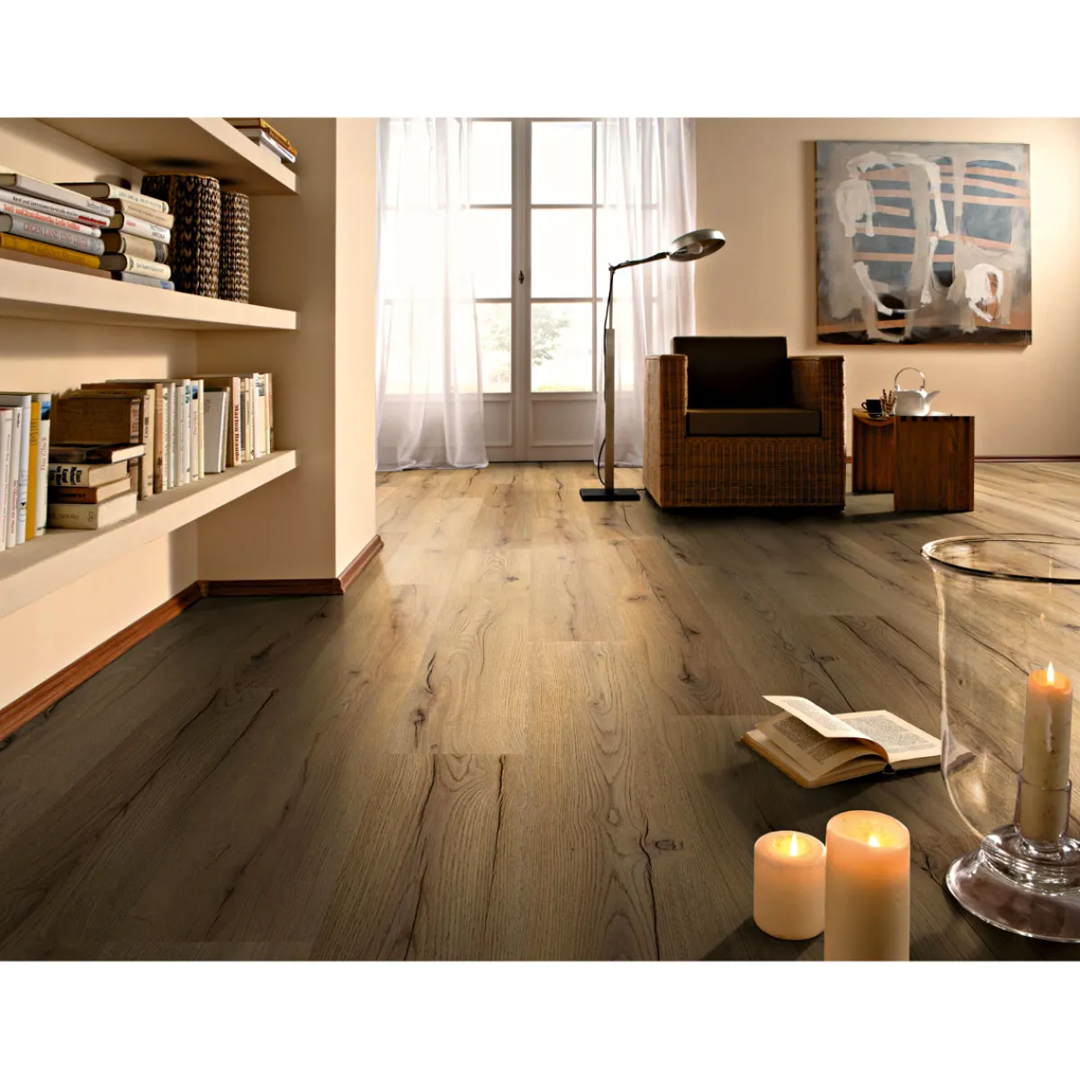 Clearance Basic Laminatboden Century Oak beige 138 x 19,3 cm