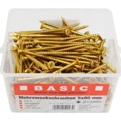 Hot Basic Mehrzweckschrauben 5,0 x 80 mm 170 Stück im Eimer