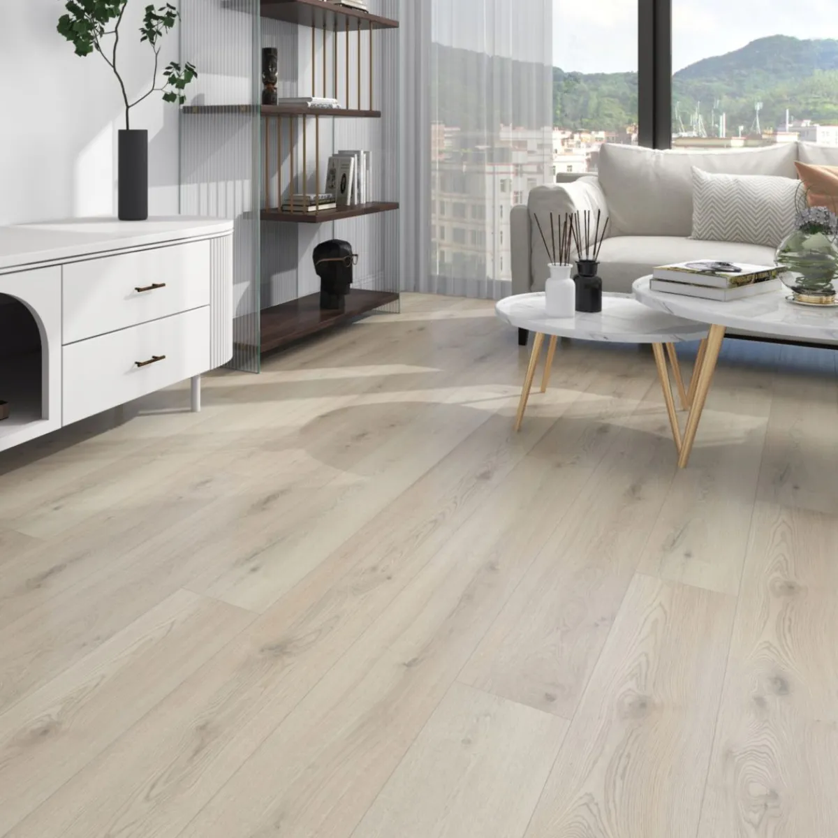 Clearance Basic SPC Rigid Designboden Eiche beige 1220x181x3,2