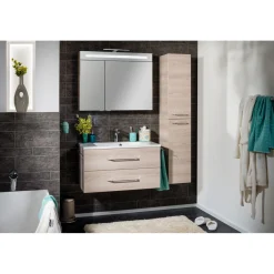 New Fackelmann B.Clever LED-Spiegelschrank 90x71x16cm2 Tueren m. Schalter/Steckdose