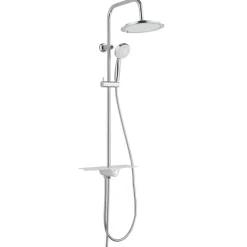 Outlet Überkopfbrauseset Aquastar mit Ablage chrom-weiß