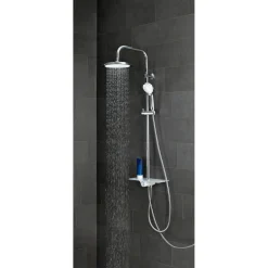 Outlet Überkopfbrauseset Aquastar mit Ablage chrom-weiß