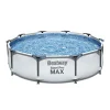 Clearance Bestway Frame-Pool-Set Steel Pro MAX mit Filterpumpe Durchmesser 305 x 76 cm lichtgrau