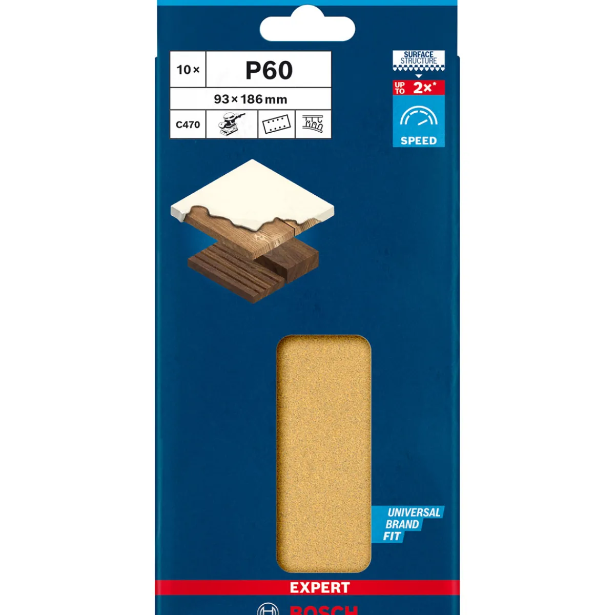Sale Bosch Professional Expert C470 Schleifpapier mit 8 Löchern für Schwingschleifer 93 x 186 mm G 60 10- teilig