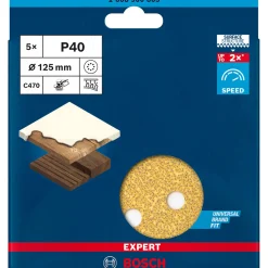 Discount Bosch Professional Expert C470 Schleifpapier 8 Loch 125 mm G 40 5- teilig