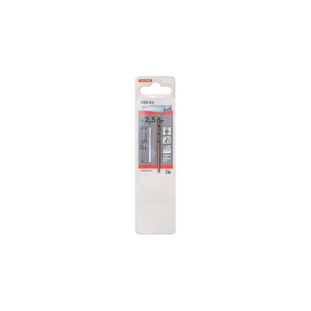 Discount Bosch Professional Metallbohrer HSS-Co DIN 338 2,5 x 30 x 57 mm