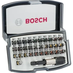 New Bosch Professional 32-teiliges Schrauberbit-Set PH PZ H T und Quick Change-Universalhalter
