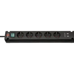 Outlet Brennenstuhl Bremounta 5fach mit USB schwarz DE 3mH05VV-F3G1,5 mit Schalter