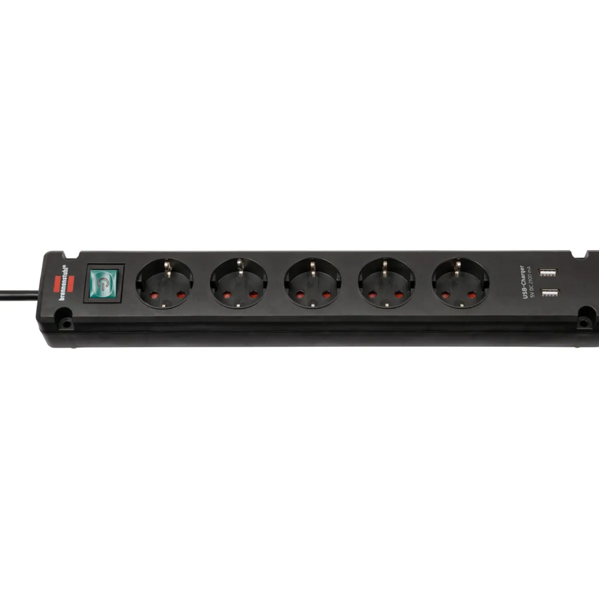 Outlet Brennenstuhl Bremounta 5fach mit USB schwarz DE 3mH05VV-F3G1,5 mit Schalter