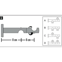 Outlet Gardinia Chicago Kombitraeger 2-lf. weiss 20mm