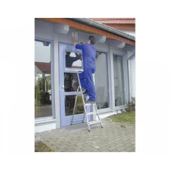 Discount Krause CORDA Stufen-Stehleiter, Aluminium, bis10 kg belastbar Stufen, AH ca. 2,80 m