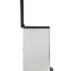 Outlet Curver Mülleimer DECO Bin SLIM 40L mit Pedal schwarz silber metallic