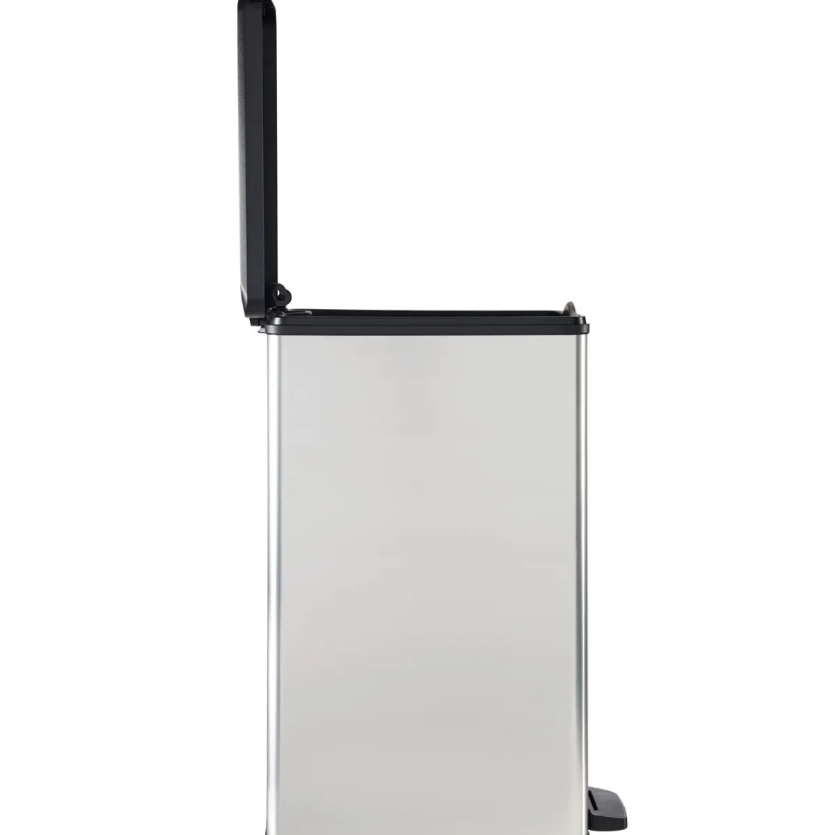 Outlet Curver Mülleimer DECO Bin SLIM 40L mit Pedal schwarz silber metallic