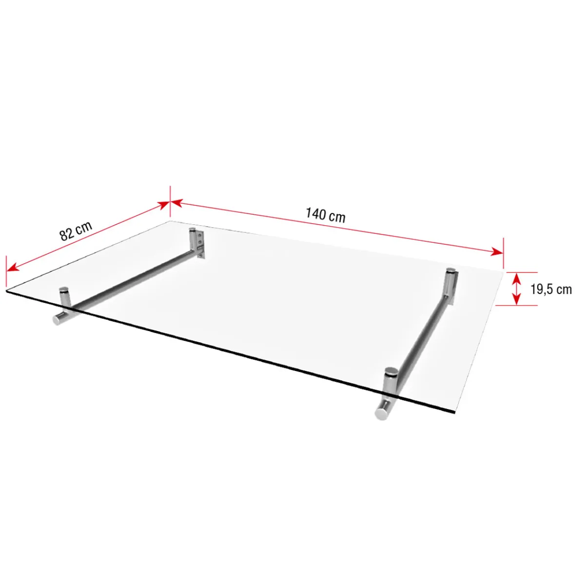 Clearance Durabil Edelstahl Vordach HD 140140xx19,5 cm