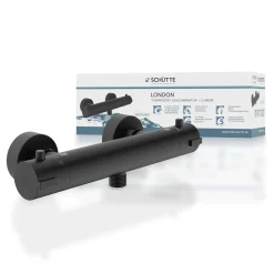 Hot Schütte Duschthermostat London,schwarz-matt, 1/2Verbruehschutz und Wassersparfunktion