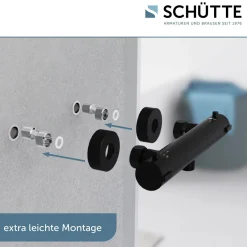 Hot Schütte Duschthermostat London,schwarz-matt, 1/2Verbruehschutz und Wassersparfunktion
