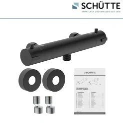 Hot Schütte Duschthermostat London,schwarz-matt, 1/2Verbruehschutz und Wassersparfunktion