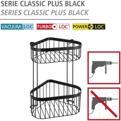 Best Wenko Eckregal 2 Etagen Classic Plus, schwarz