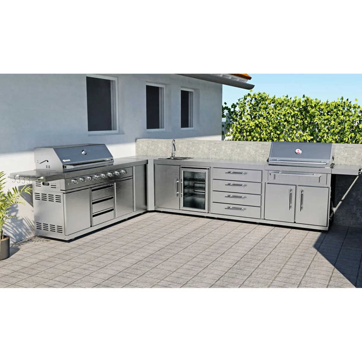 Clearance Edelstahl-Erweiterungsmodul Holzkohlegrill MGK-400 Premium