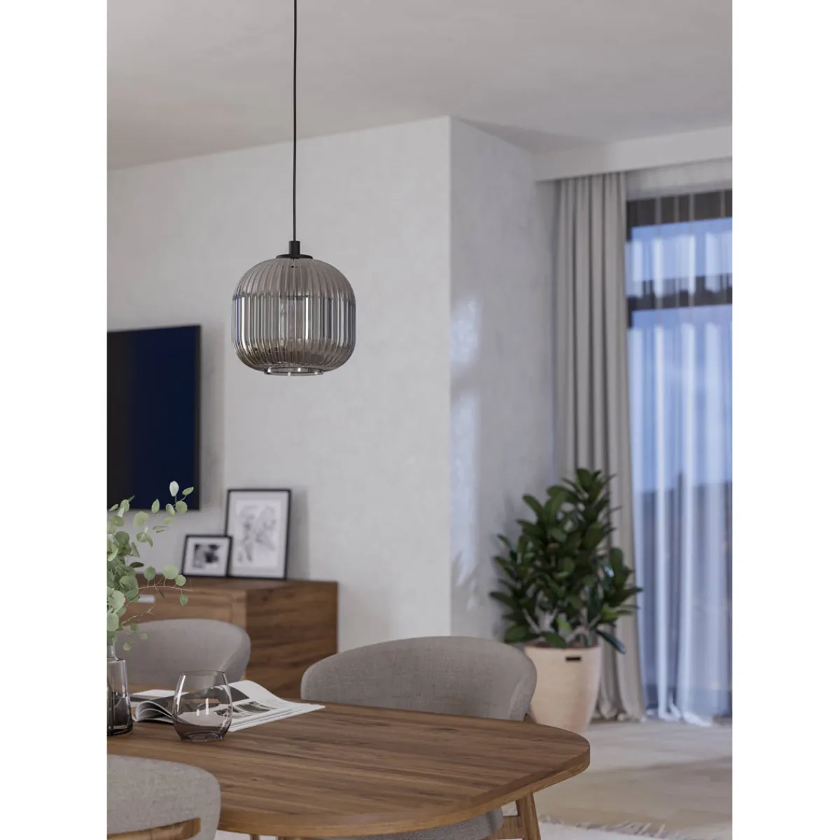 Outlet Eglo LED Pendelleuchte Mantunalle 1 schwarz