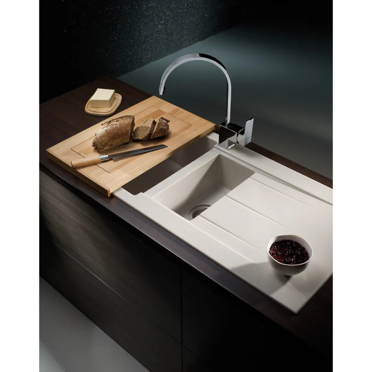 Best Pyramis Einbauspuele ALAZIA 100x50 cm 1 1/2B 1DGranit Beige