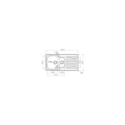 Clearance Pyramis Einbauspuele Sparta 100x50 cm 1 1/2B 1DEdelstahl glatt