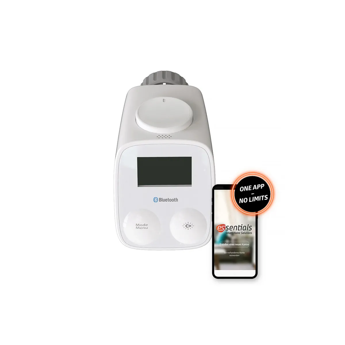 Online essentials Elektrisches Heizkörper-Thermostat Bluetooth