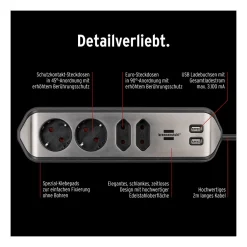 Discount Brennenstuhl estilo Eck-Steckdosenleiste 4-fachEdelstahl