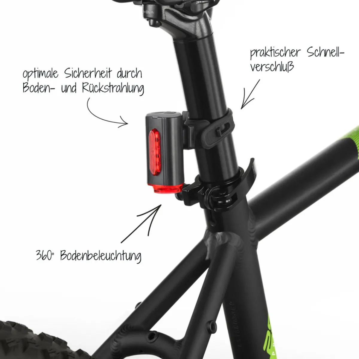 Clearance Fischer Bikes Akku-Rücklicht Twin mit Bodenbeleuchtung