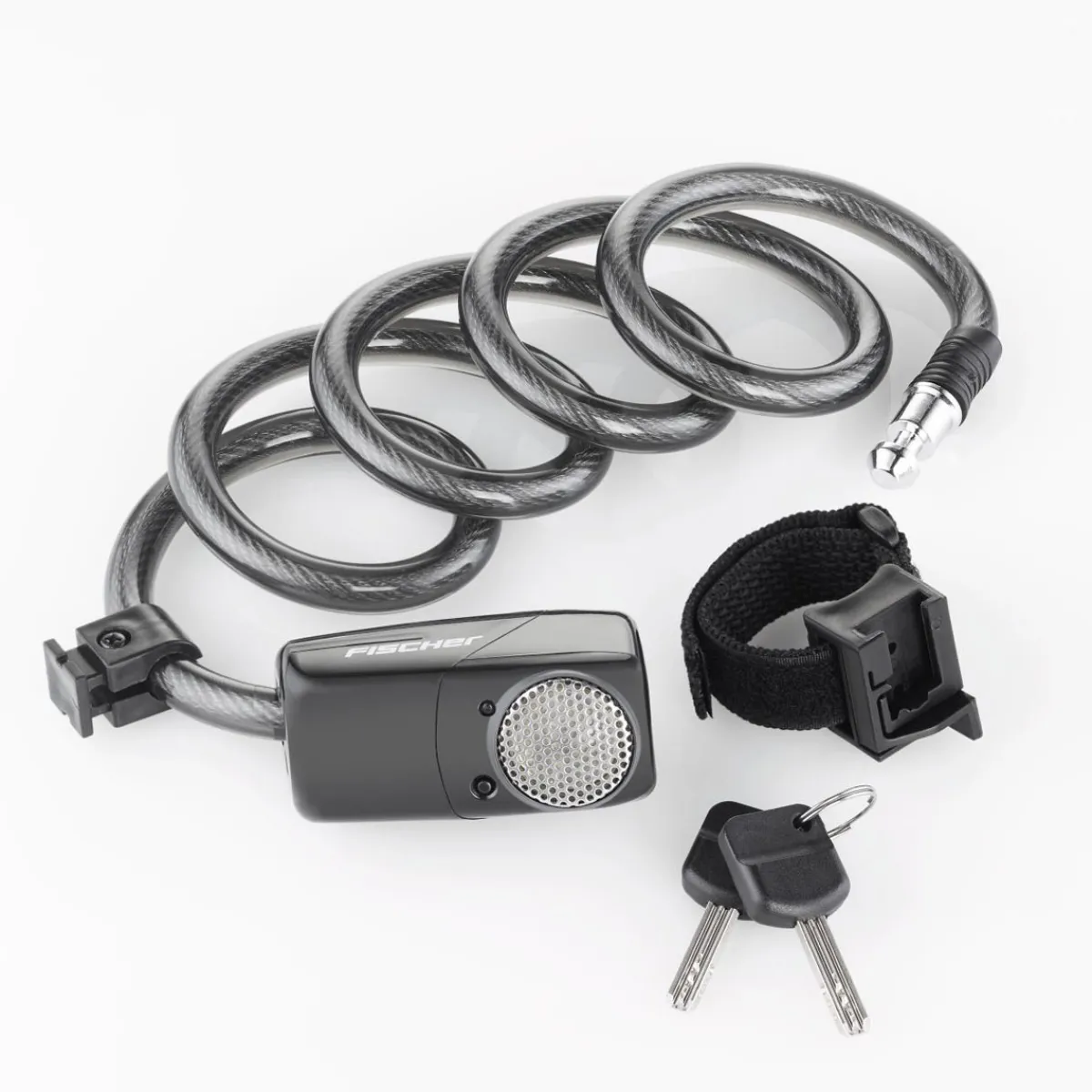 Discount Fischer Bikes Alarm-Spiralschloss 120 cm 12 mm