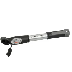 New Fischer Bikes Mini-Pumpe mit Doppelhub Duokopf silber