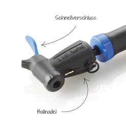 Hot Fischer Bikes Mini-Pumpe mit Doppelhub reversibel silber