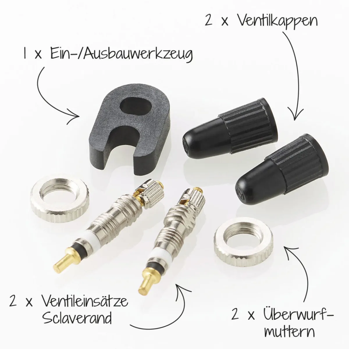 Clearance Fischer Bikes Ventil-Set für Sclaverand 7-teilig
