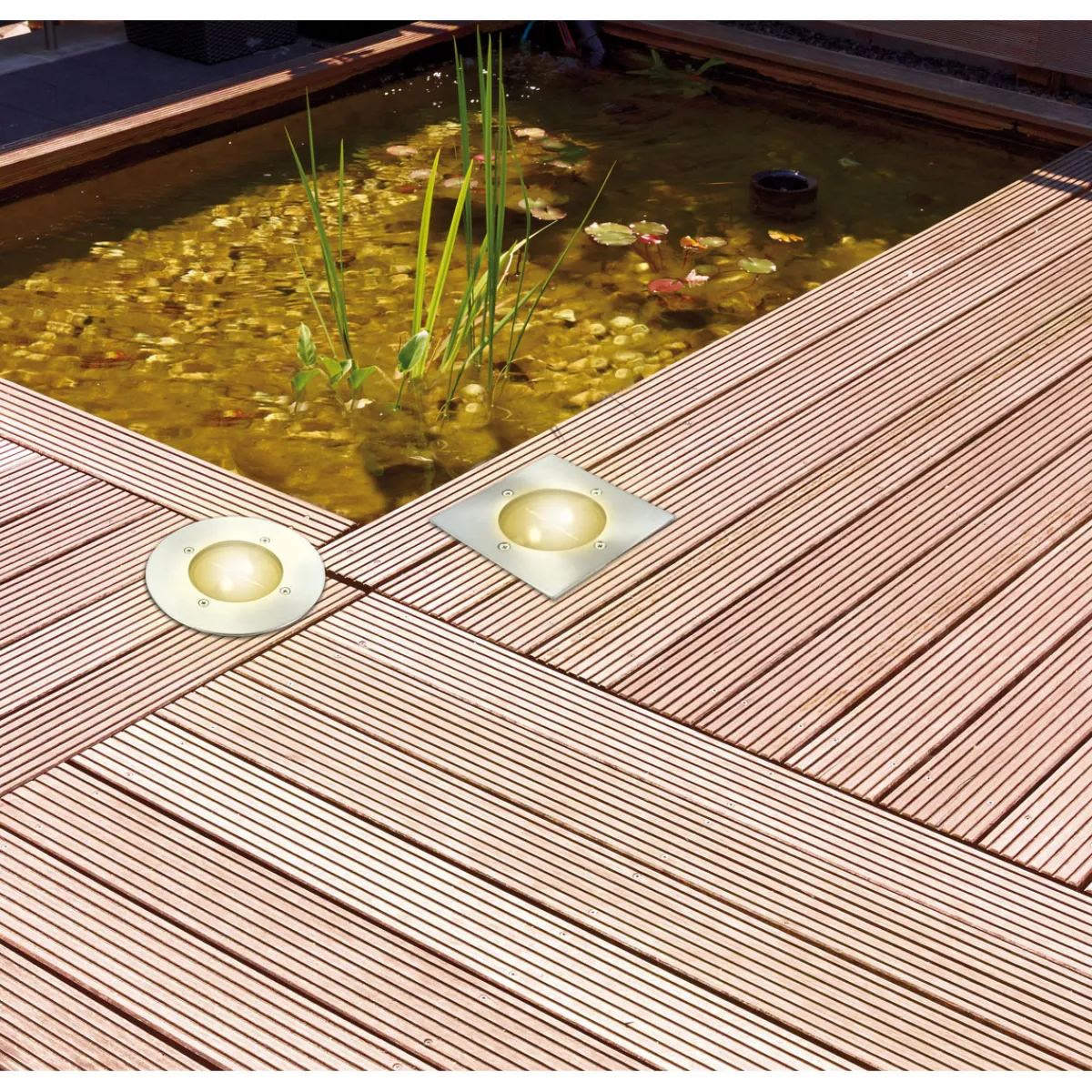 Clearance Flector Garten LED-Solar-Bodeneinbauleuchte rund