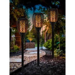Outlet Flector Garten LED-Solar-Fackel Black inkl Flammen-Effekt