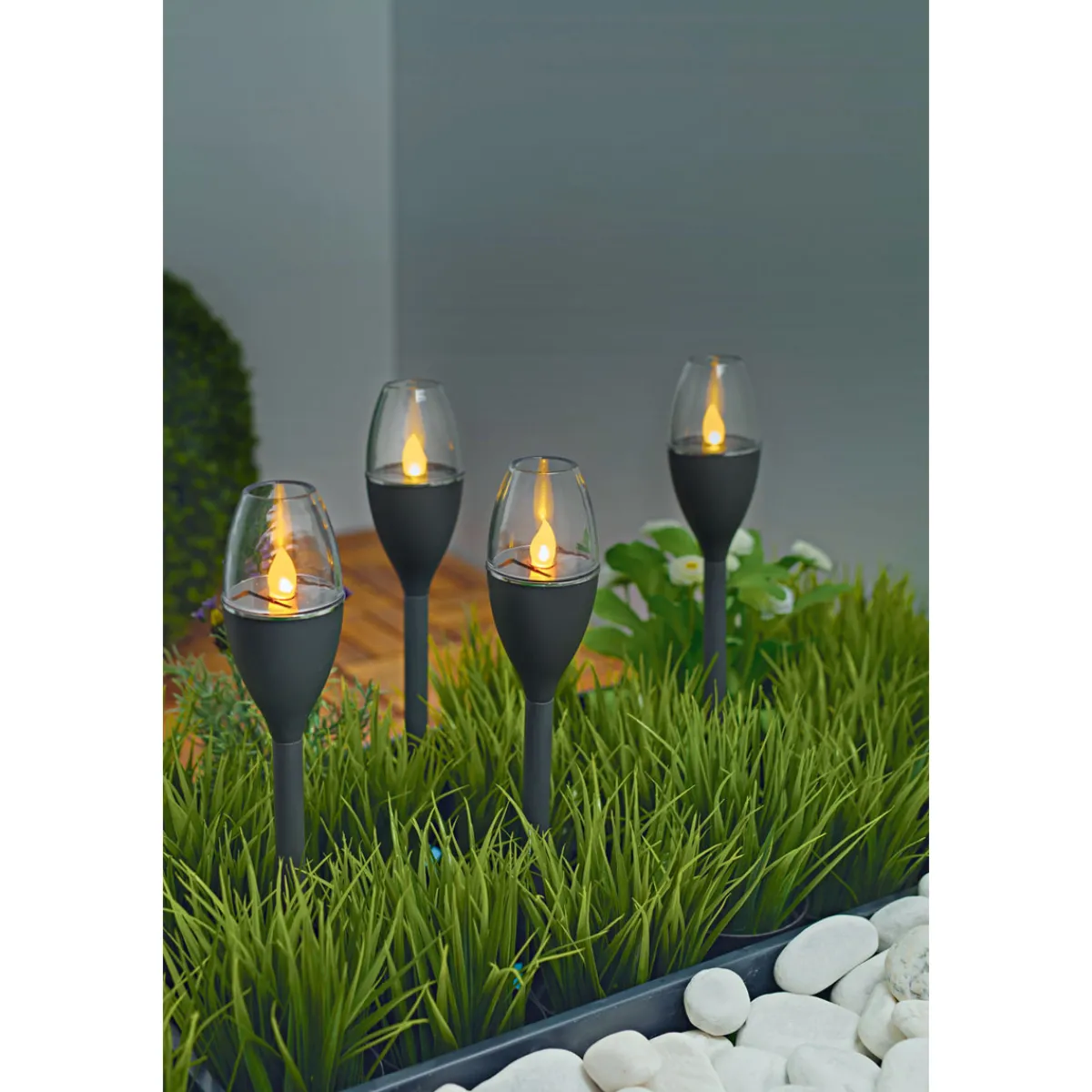 Clearance Flector Garten LED-Solarfackel Ambience 4er-Set
