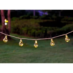 Outlet Flector Garten LED-Solar-Lichterkette Golden Vintage mit Naturfaser