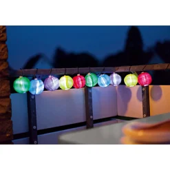 Hot Flector Garten LED-Solar-Lichterkette Lampion mehrfarbig