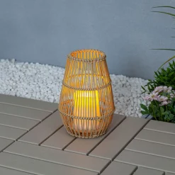 Best Flector Solarlaterne Bamboo Candlelight inkl Flackereffekt