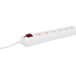 Hot Flector Technik Tischsteckdose mit Schalter 6-fach weiß
