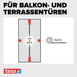 Hot Fliegengitter Anklips-Rahmen für bodentiefe Fenster 1,20 x 2,40m