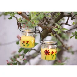 Hot Flower Power Citronella Duftkerze SERA im Glas 8 x 9,2 cm
