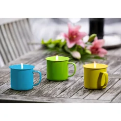 Discount Flower Power Citronellakerze TAZA im Metalltöpfchen 11,5 x 8,8 x 7,5 cm