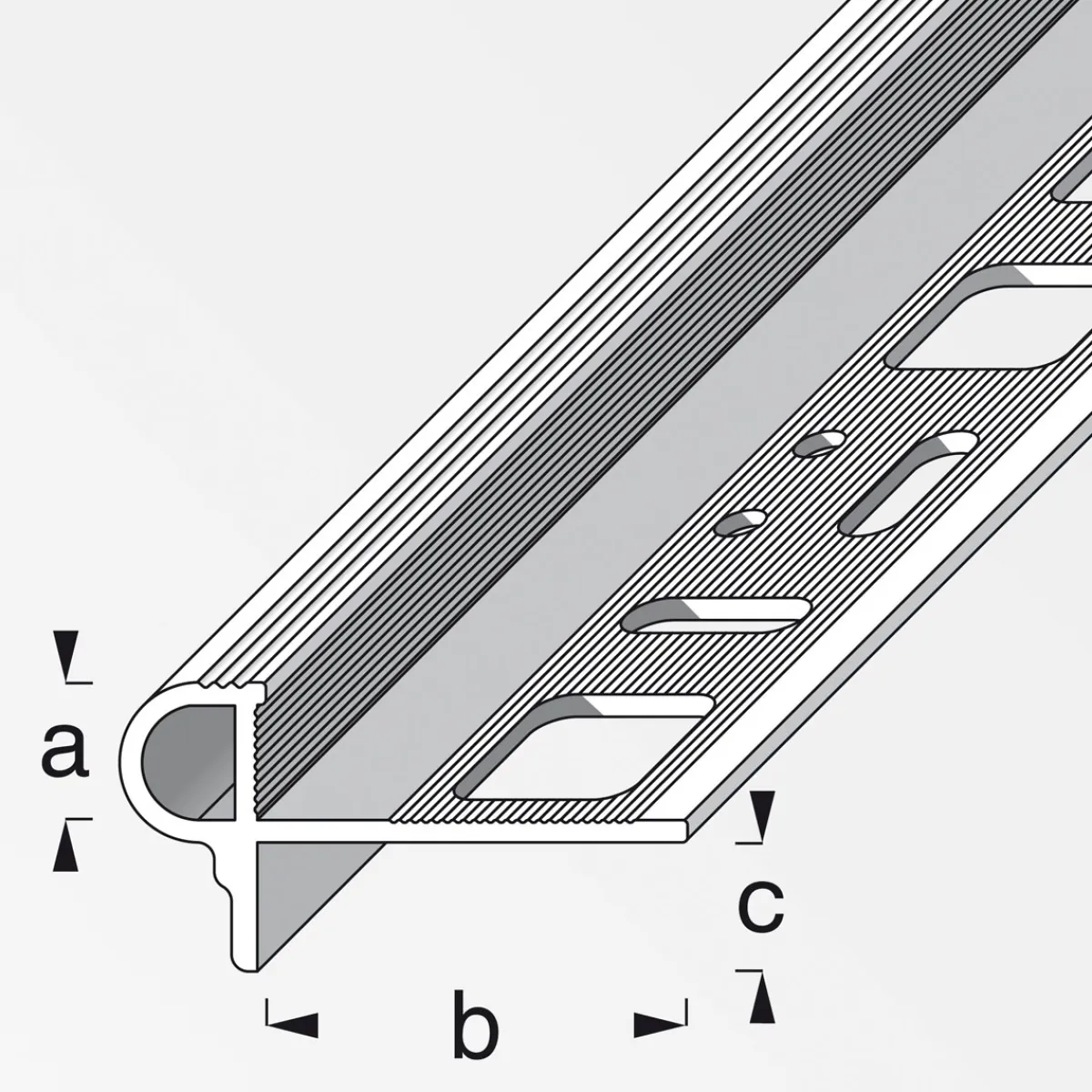Best Fundamo Treppenkantenprofil Florentiner 10 mm 2,5m silber