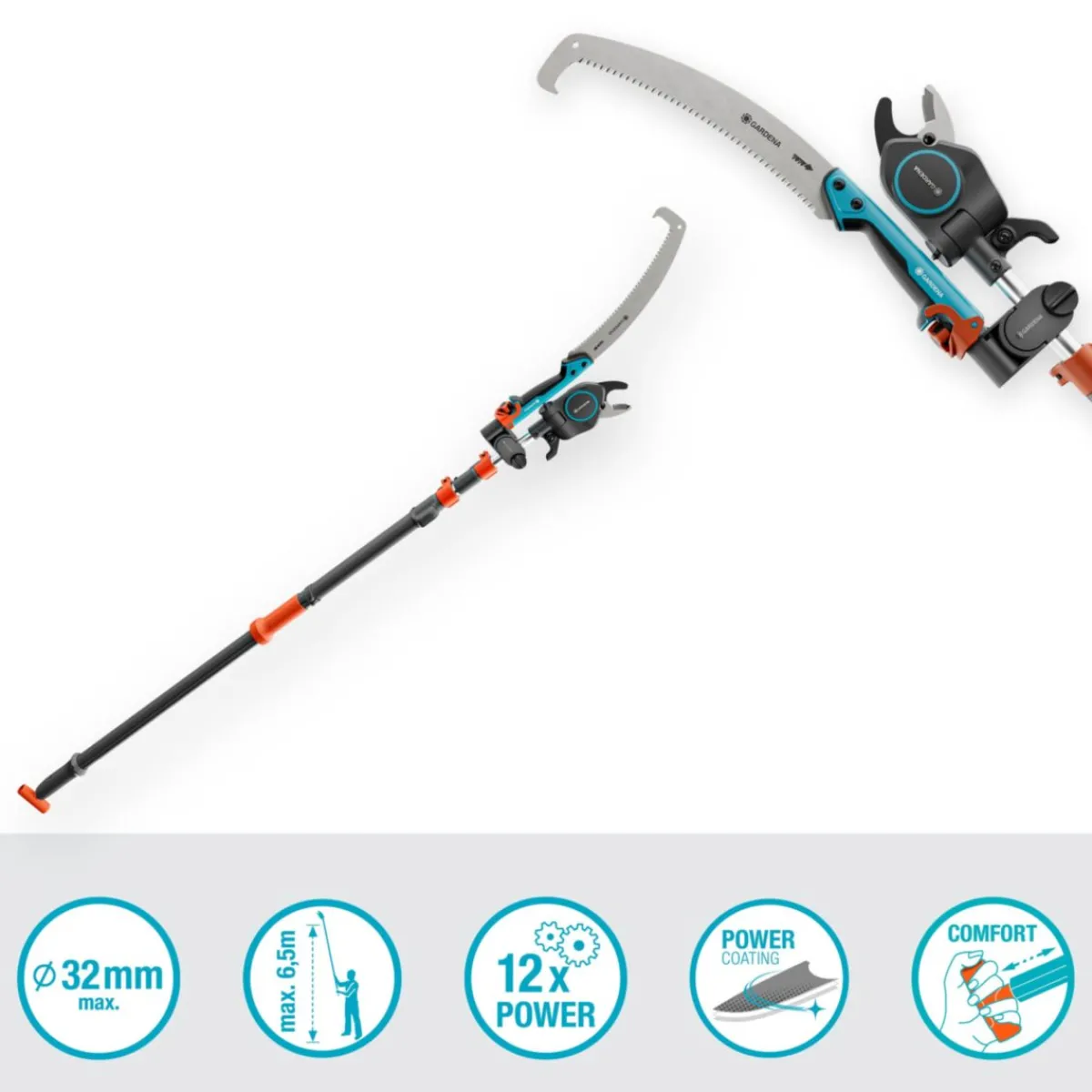 New Gardena Baum- und Strauchschneider StarCut Pro L Set mit Säge und Adapter